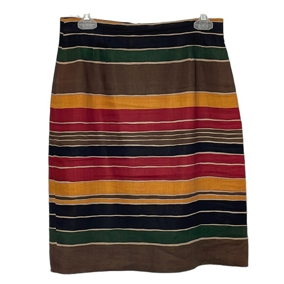Jones New York Dresses & Skirts - Jones New York Vintage 100% Linen Size 10 multicolored stripes lined skirt. EUC